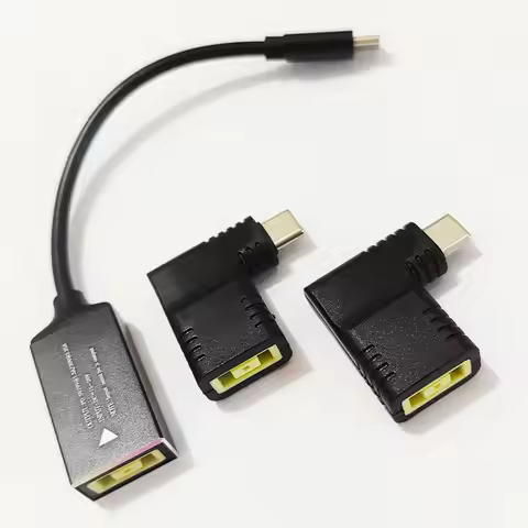65W USB Type C PD Fast Charging Cable for Lenovo Laptop Charger Dc Square Plug to Type C PD Adapter 