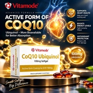 Vitamode CoQ10 Ubiquinol 100mg 30 Softgel Active Coenzyme Q10 Support Heart Health Boost Energy Anti