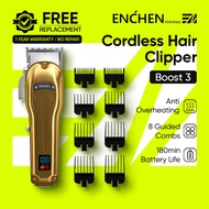 Enchen Hair Trimmer Boost 3 Professional Cordless Hair Clipper Adjustable Cutting Lever LED Display