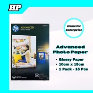 HP Advanced Photo Paper [Glossy Paper] 10cm x 15cm [4' x 6'] 15 Sheets