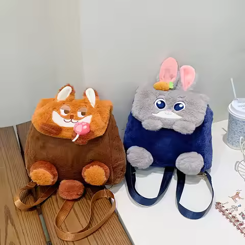 Zootopia Plushes Backpacks Kids Disneys Kawaii Judith Nick Crossbody Bag Girls Boys School Travel Ru