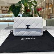 chanel/香奈兒 黑白熊貓荔枝皮牛皮 大mini20  CF鏈條包