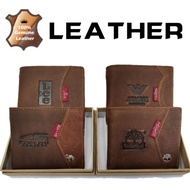 A｜LEE Timberland Armani Camel Men Wallet Leather （with box）lelaki dompet smart quality baik gift 男士短版钱包