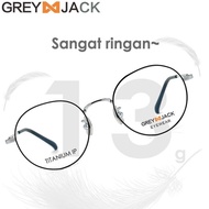 Kacamata Pria Grey Jack Frame Model Bulat Titanium Sangat Ringan 88310