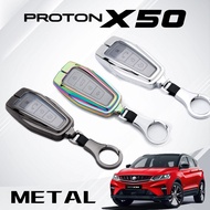 Proton X50 Car Key Cover Alloy + Silicone Casing 2023 X50 keychain Metal key Case remote key holder cover Accessories 2022 X50 accessori