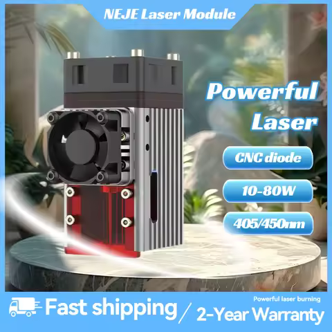 40W80W NEJE A40640 E40 Laser Module Diode High Power 450nm, Air-Assisted Nozzle for CNC Woodworking 