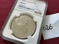 少見精品 1899 B 香港早期銀幣 站洋 港光銀幣，不多見的年份，1899年B廠 鑄記，非常小見到的 原轉光BU品相，正背圖案深打凹凸，NGC MS64+ , 圖片拍不到效果，真品比圖片美的，保證百