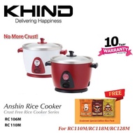 KHIND 1.0L ANSHIN RICE COOKER WITH STAINLESS STEEL INNER POT RC110M