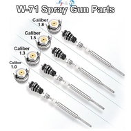 W71W77 W101 Paint Spray Gun Parts Three Piece Set Head Nozzle Atomizing Cap Replacement Kit
