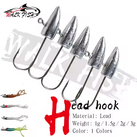 WALK FISH 10PCS/Lot 1g 1.5g 2g 3g Point Head Root Fishing Natural Color Curved Head Root Fishing Fin