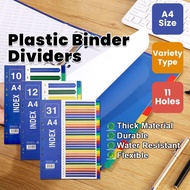 10Q 11 holes PP Plastic Index Divider for Binder Office Stationery File Folder Document Divider