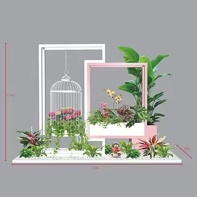 Iron flower stand green plant rental plant rental pendulum hotel lobby office lobby property elevato