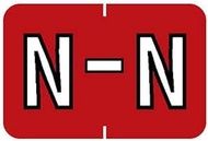 Tabbies Barkley ABKM Compatible 91620 Series Alpha Labels, Red "N", 1”H x 1-1/2”W Label Size, Filing
