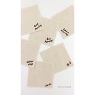 Embroidery Quote Canvas Coaster by mnw.curated (glass Coaster with embroidered words)