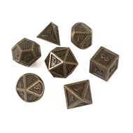 7PCS Metal Polyhedral Bronze D for Dungeons and Dragons DND RPG MTG D20 D12 D10 D8 D6 D4 Table Game