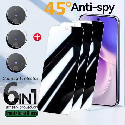 6in1 For Vivo X300 Glass Vivo X300 Pro Tempered Glass Privacy 9H Anti-Spy Cover Glue Screen Protecto