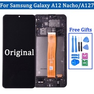6.5"Original For Samsung Galaxy A12 Nacho A127 LCD with frame Touch Screen Digitizer LCD For Samsung