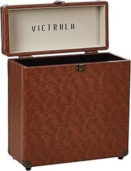 Victrola Vintage Vinyl Record Storage and Carrying Case, Fits all Standard Records - 33 1/3, 45 and 