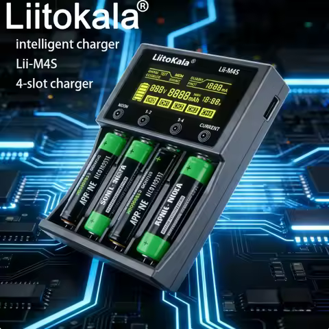 LiitoKala Lii-M4S M4 18650 LCD Caricabatteria Multifunzionale Per 3.7V 1.2V 26650 21700 14500 18350 