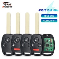 Remote Control Car Key For Honda CITY FIT JAZZ 313.8Mhz 433Mhz MLBHLIK-1T ID46 Chip original remote 