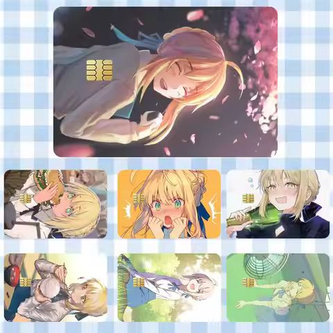 Saber Artoria Pendragon Fate Grand Order FGO Sticker Film Tape Skin for Credit Card Debit Card Water