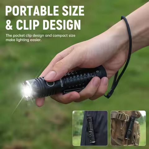 Wurkkos TS22 EDC Flashlight Rechargeable 21700 Battery 4500 Lumens Magnetic Tail Cap Supports revers