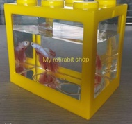 Tangki Akuarium Ikan Laga  Betta Fish Tank Mini Aquarium Fighting Breeding Box Lego Block斗鱼 鱼缸