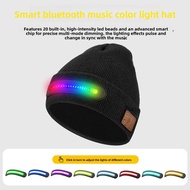 【Spots goods】New LED Colorful Lighting Rechargeable Bluetooth Earphone Music Hat Halloween Party Col
