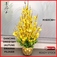 LWDECOR Bunga Hiasan Bunga Orkid Hiasan DANCING ORKID Siap Gubah Dancing Orchih Bunga Orkid Home dec