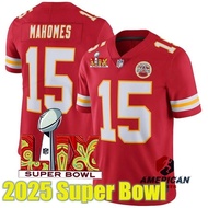 Men's Camisa Regata 2025 Super Bowl LVX Kansas City Chiefs Patrick Mahomes Red Limited American Foot