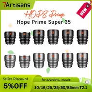 7artisans Super Hope Prime T2.1 Cinematic Video Lens 10mm 16mm 25mm 35mm 50mm 85mm T2.1 For Sony E C