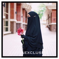 Khimar Set Purdah Free Size | Khimar Labuh Dua Layer | Khimar Murah