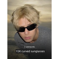sunglasses women sunglasses men Cyberpunk Futuristic Cat's Eye Curved Hair Band Sunglasses Men's Adv