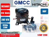 คอมเพรสเซอร์ ตู้เย็น GMCC (HITACHI)  รุ่น FH2588-SY ขนาด 1/3HP น้ำยา R134a