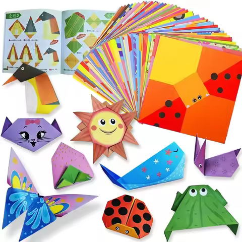 Origami Kit 30/108 Sheets Paper Folding Craft Guiding Book DIY Handmade Toys Art Craft Projects Supp