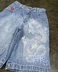 CP New JNCO Denim Blue Mens Five Pants Oversized Embroidery White D