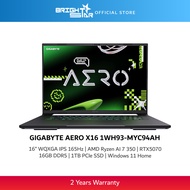 GIGABYTE Aero X16 1WH93-MYC94AH Gaming Laptop - 16" WQXGA IPS 165Hz/Ryzen Ai 7 350/16GB DDR5/1TB SSD