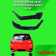 Perodua New Myvi 2018 Rear Bumper Skirt Gear Up 100% Original Not Copy Lips skirting front skirt bod
