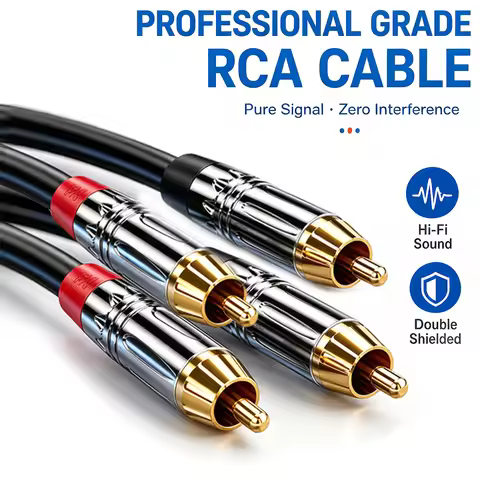 2RCA To 2RCA Audio Cable 3M 5M 10M 20M 30M HIFI RCA High Fidelity Interconnect Cord for TV DVD DAC A
