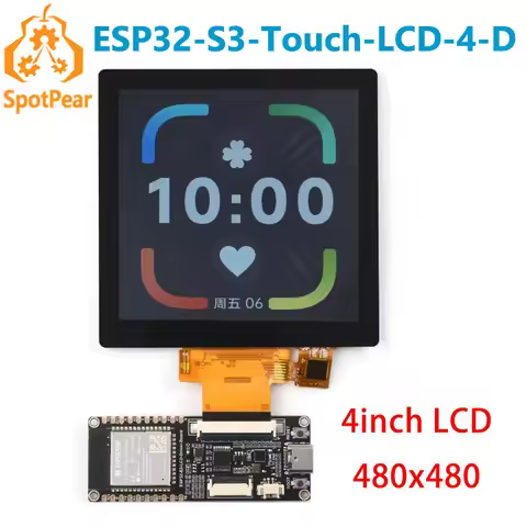 ESP32 S3 N8R8 And RGB 4inch Square LCD Kit Captive TouchScreen Display TV BOX 480x480
