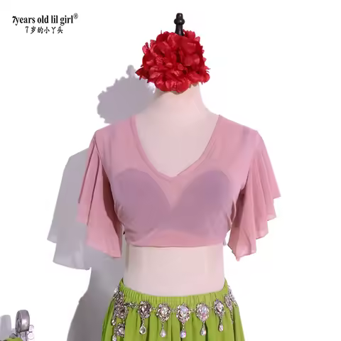 7years Old Lil Girl Chiffon Tribal Belly Dance Costume Top Bohemia Gypsy Modern YE38