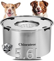 Dog Water Bowl No Spill,5.6L/1.5Gal Large Spill Proof Water Bowl for Dogs,Stainless Steel Slobber St