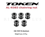 +น็อตใบจาน Token AL-K083 chainring nut 5 ตัว (สำหรับใบจาน 2 ใบ)