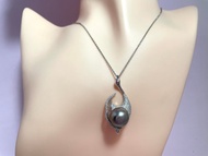 天鵝 大溪地黑珍珠 純銀 吊墜 贈項鏈