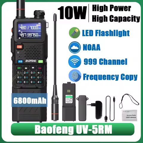 Baofeng UV-5RM 6800mAh Walkie Talkie Large Capacity Wireless Copy Frequency 10W LED Flashlight Type-