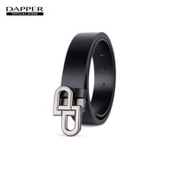 DAPPER เข็มขัดหนังแท้ DP Iconic Buckle Leather Belt สีดำ