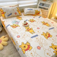 Disney's New Skin-friendly Brushed Printed Fitted Sheet Mattress Protector Non-slip Bed Cover Fixed Single Double Queen King Size Bed Sheet