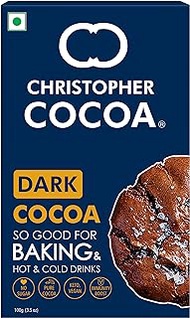 Christopher Cocoa, Dark Cocoa Powder, Unsweetened, (Bake, Cake, Hot Chocolate, Drinking Shakes), 100g