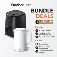 Gaabor Flash Deal Bundle 2L Electric Kettle EK20M-WH01A and 4L Air Fryer AF40M-BK03A
