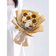 DIY - Sunflower Wool Bouquet Crochet Material Package - Meaningful DIY Handmade Gift [With Instructi